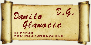 Danilo Glamočić vizit kartica